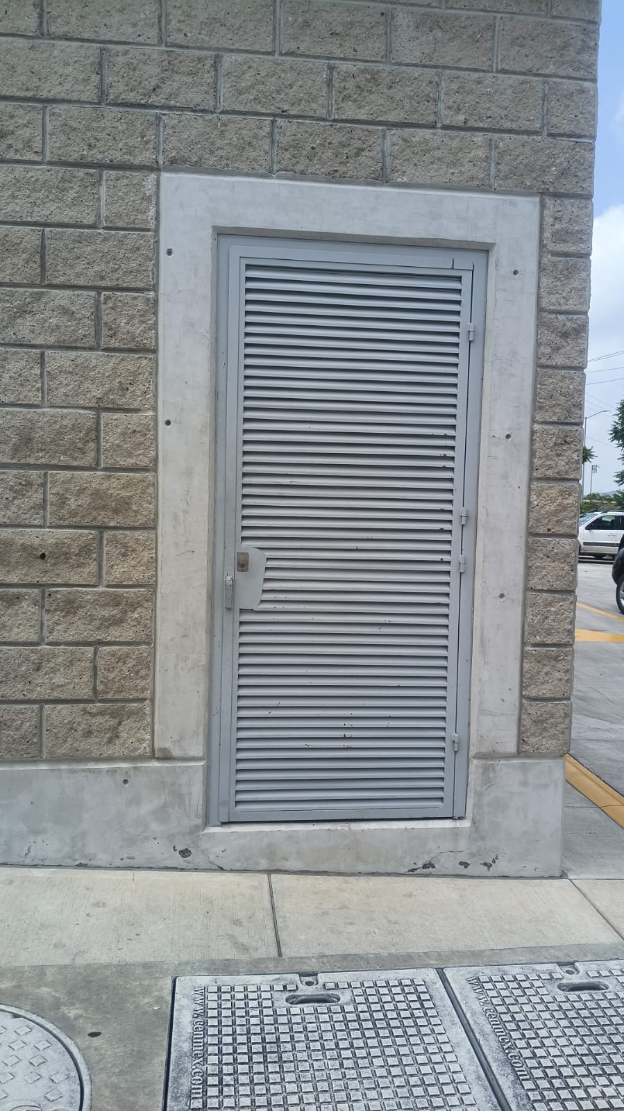 Puerta de celosía metálica